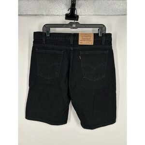 Levis 505 Jorts Jean Shorts Denim Orange Tab Black Regular Fit Mens Size 36 36x9